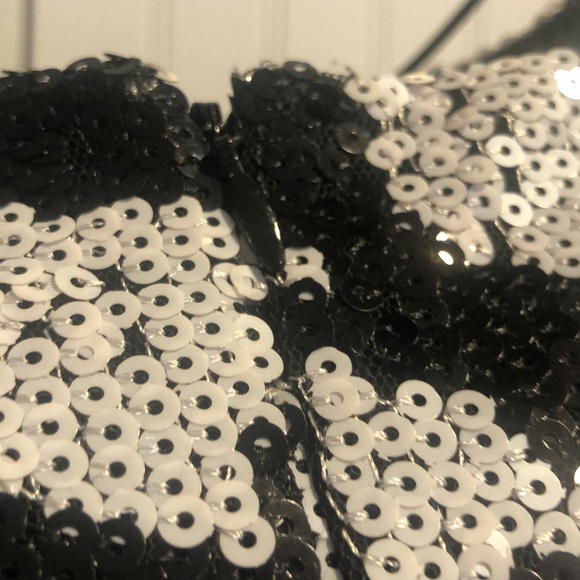 Erin Fetherston Sequin Top Dress, Black/White - Picture 4 of 6